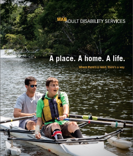 the cover of the ADS brochure, with two men on a rowboat