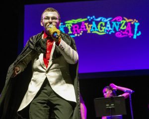 A special needs student performing on stage at Extravaganza 2015