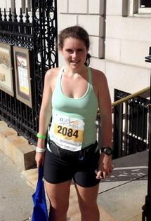 Michaela Flaherty in racing gear