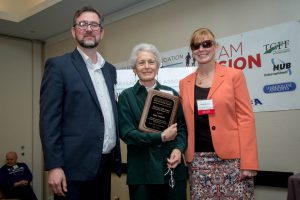 Terry Goldzier accepting her award