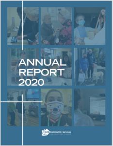 Cover of the Annual Report with a collage of images from 2020